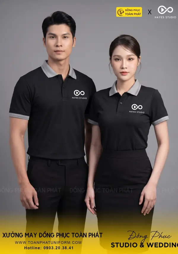 Đồng Phục Studio Hayes M&agrave;u Đen X&aacute;m Đẹp