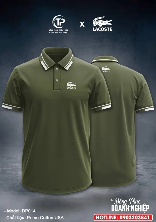Đồng Phục Công Ty Lacoste Xanh Rêu